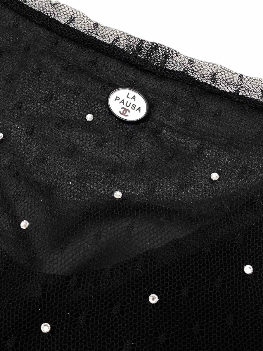CHANEL Ruched Black Size Small/Medium Top