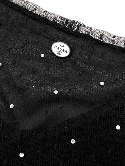 CHANEL Ruched Black Size Small/Medium Top