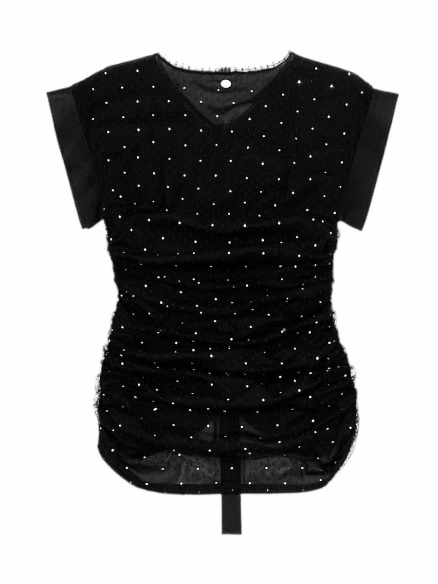 CHANEL Ruched Black Size Small/Medium Top
