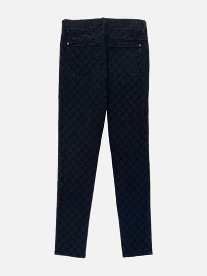 CHANEL Skinny Black Quilted Size US 2 Jeans