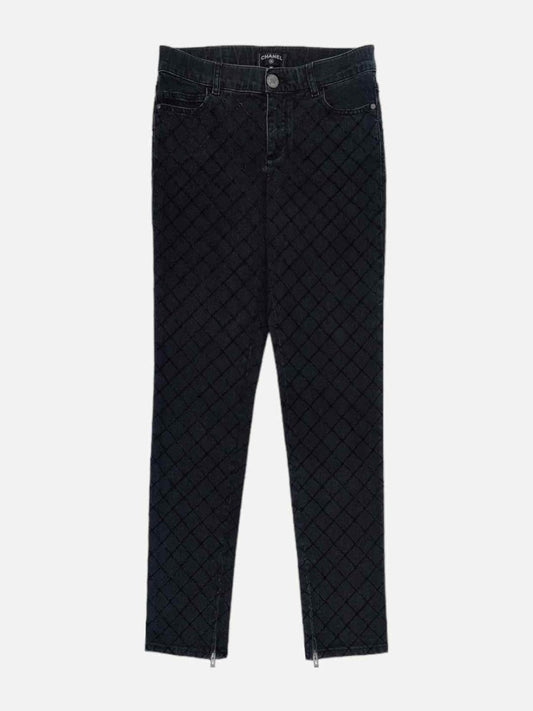CHANEL Skinny Black Quilted Size US 2 Jeans