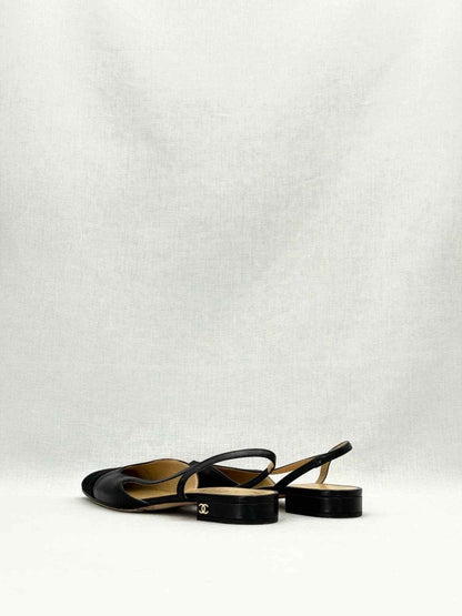 CHANEL Slingback Black Size EU 35.5 Ballet Flats