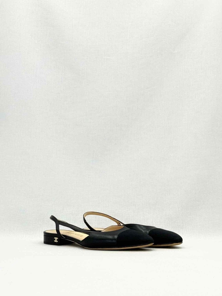 CHANEL Slingback Black Size EU 35.5 Ballet Flats