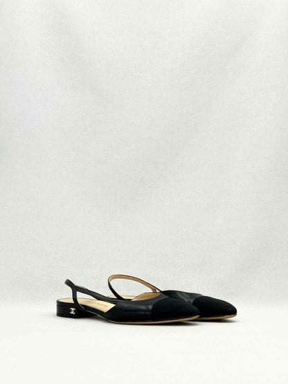 CHANEL Slingback Black Size EU 35.5 Ballet Flats