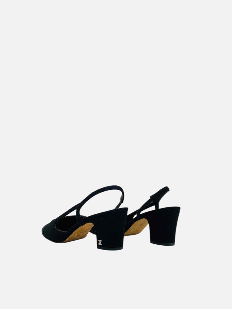 CHANEL Slingback Black Cap Toe Size EU 37 Pumps