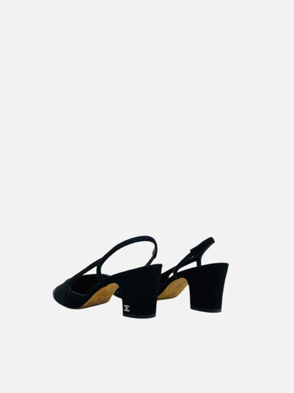 CHANEL Slingback Black Cap Toe Size EU 37 Pumps