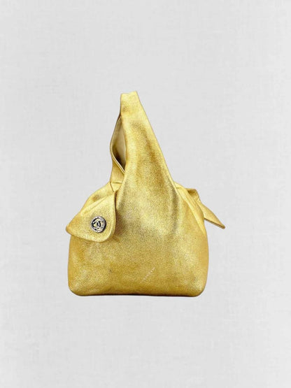 CHANEL Slouchy Metallic Gold Top Handle
