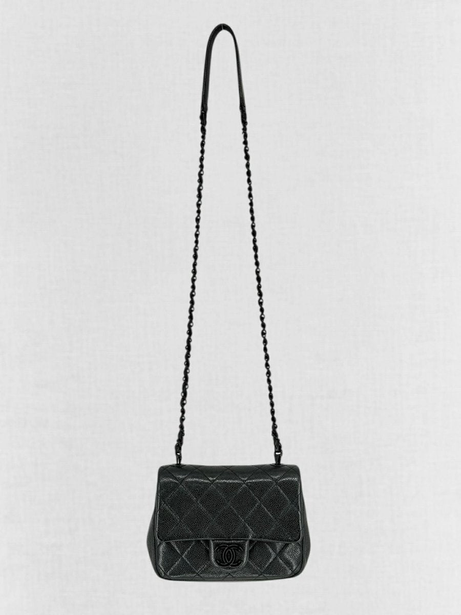 CHANEL Square Flap Black Quilted Crossbody