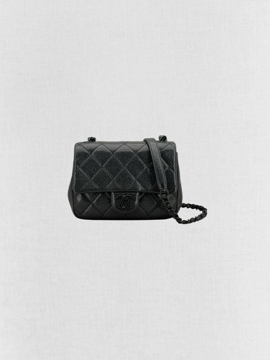 CHANEL Square Flap Black Quilted Crossbody