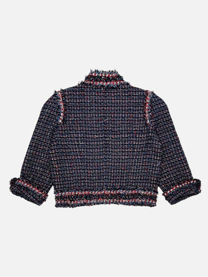CHANEL Tweed Blue, Red & White Size US 6 Jacket