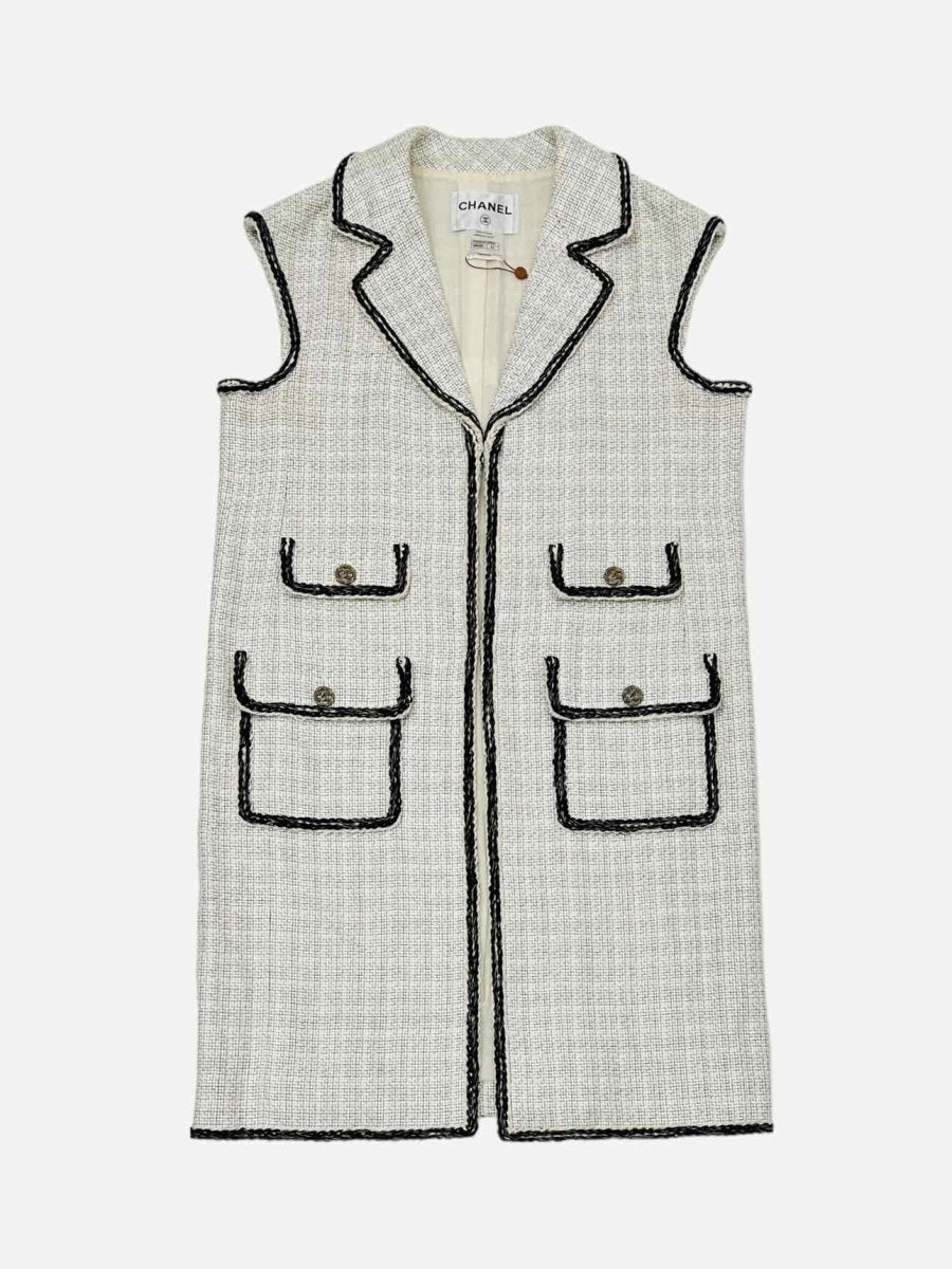 CHANEL Tweed White & Black Gilet