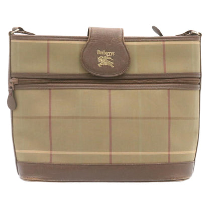 BurberrySS Nova Check Shoulder Bag Khaki Brown Canvas Auth q018