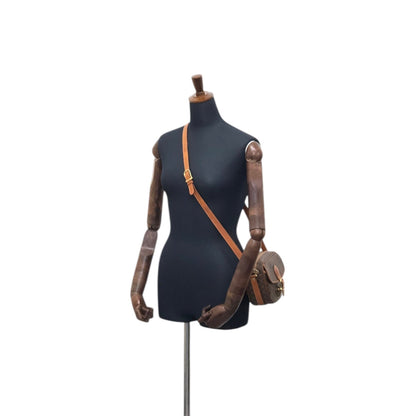 CELINE Macadam Front Buckle Shoulder bag Brown Vintage 8cjnf7