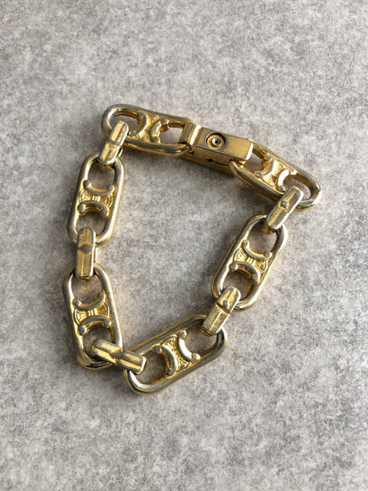 CELINE Triomphe Bracelet Gold Vintage 8z3fdy