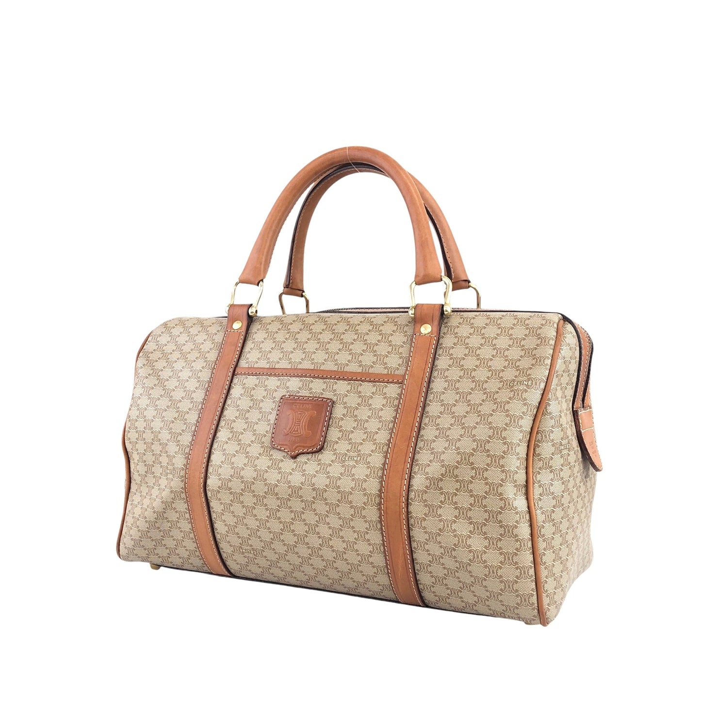 CELINE  Handbag Boston bag Beige Vintage ud4tv5