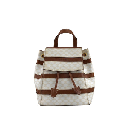 CELINE Macadam Logo Backpack White Vintage zpxaay