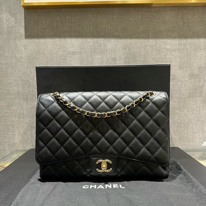 Chanel Classic Double Flap Max Black Caviar Bag