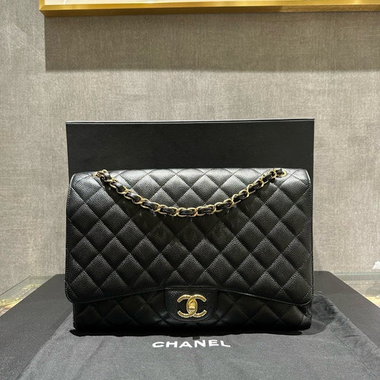 Chanel Classic Double Flap Max Black Caviar Bag