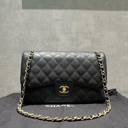 Chanel Classic Flap Jumbo Caviar Black Bag