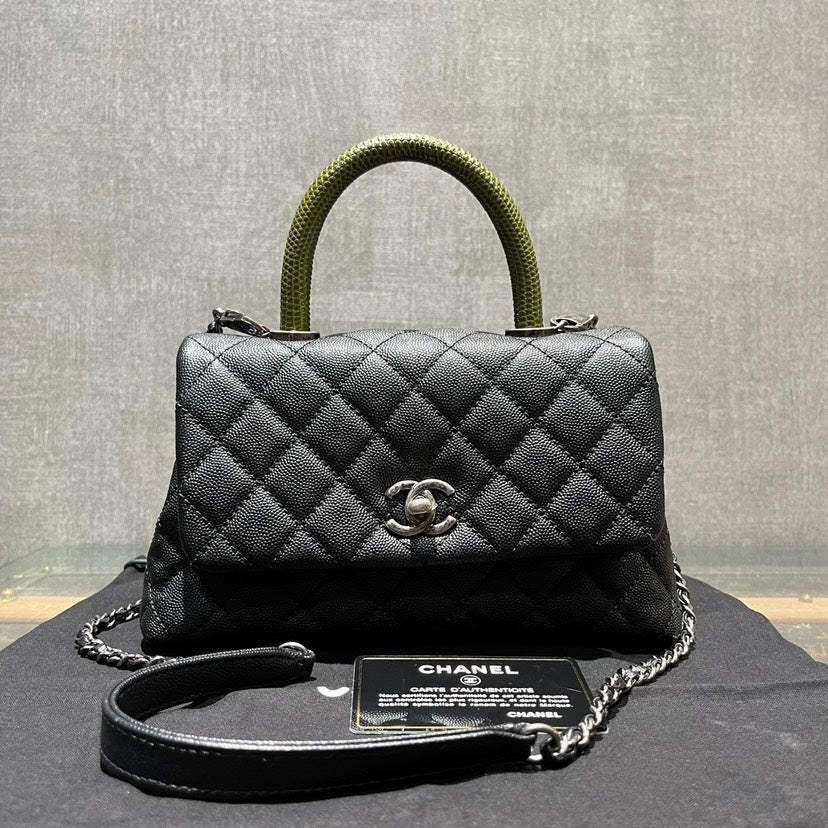 Chanel Coco Handle Black Quilted Leather Bag xxcm
