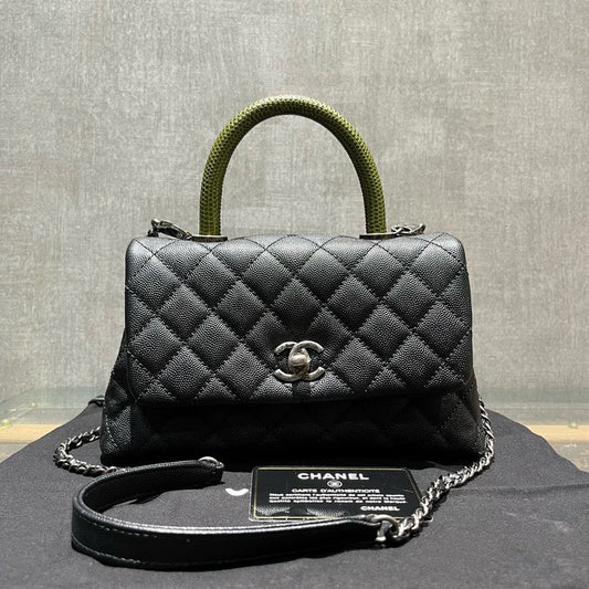 Chanel Coco Handle Black Quilted Leather Bag xxcm