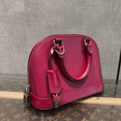 Louis Vuitton Alma BB Pink Leather Crossbody Bag 23x17x11cm