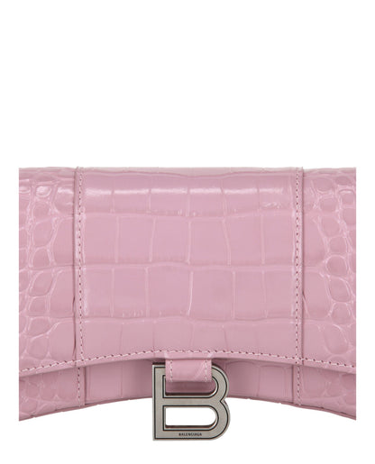 Balenciaga Croc Embossed Hourglass Wallet On Chain Womens 6560501-LR6Y-6904