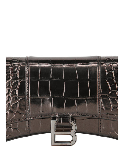 Balenciaga Croc Embossed Hourglass Wallet On Chain Womens 6560502-AAJ7-2564