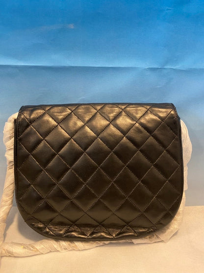 Chanel Black Leather Saddle Purse