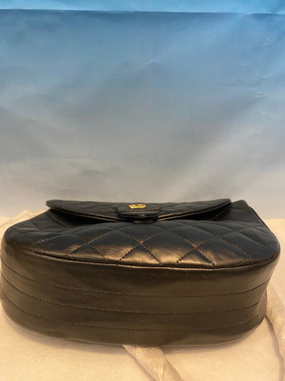 Chanel Black Leather Saddle Purse