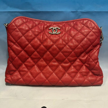 Chanel Quilted Red Leather Shoulder Bag