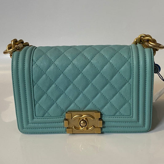 Chanel Leboy Bag Turquoise Leather Crossbody