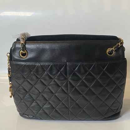 Chanel Vintage Quilted Black Shoulder Bag