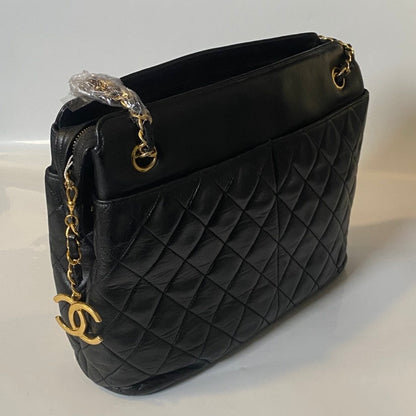 Chanel Vintage Quilted Black Shoulder Bag