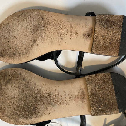 Chanel Camellia Sandals Black Sandals