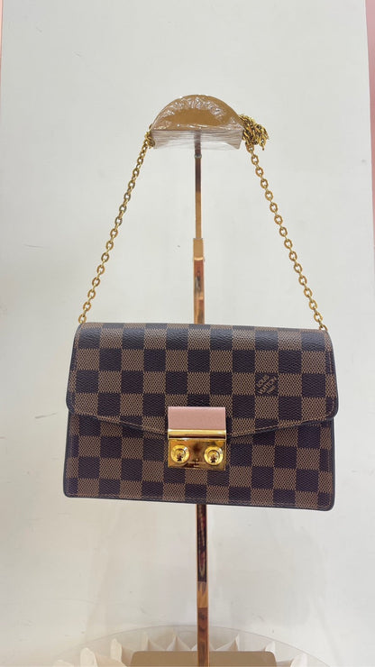 lv damier pink flap bag