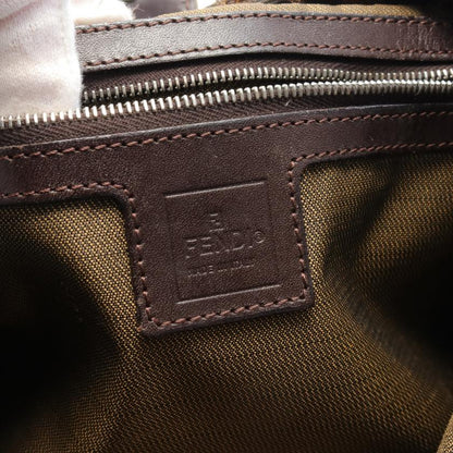 Fendi Zucca Shoulder Bag Canvas Leather Brown Dark Brown 880222