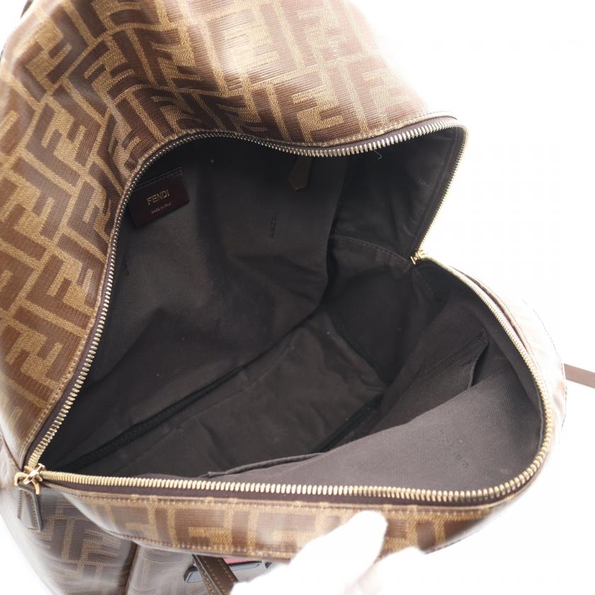 Fendi Fendi Fila Zucca Backpack Rucksack Coated Canvas Leather Brown Multicolor 879929