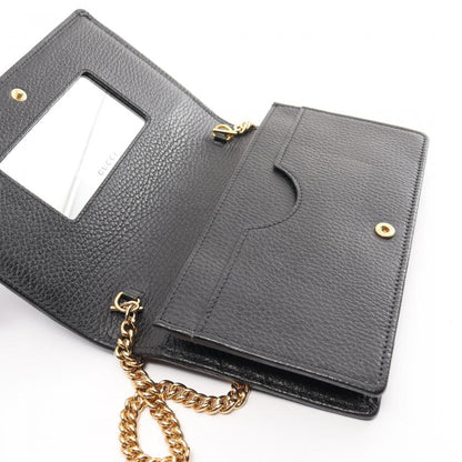 Gucci GG Marmont Chain Wallet Leather Black 880369