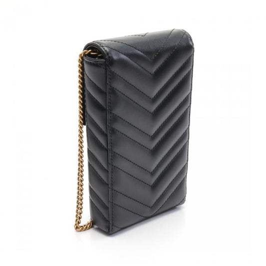Gucci GG Marmont Chain Shoulder Bag Leather Black