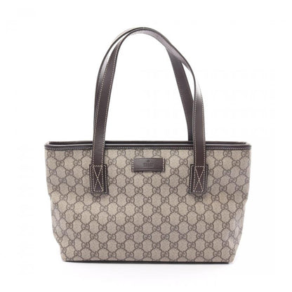 Gucci GG Supreme Shoulder Bag Tote Bag PVC Leather Beige Dark Brown 881530