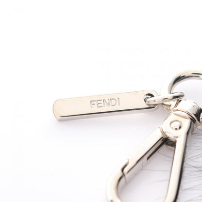 Fendi Bag Bugs Monster Bag Charm Key Ring Fur Leather Black Gray 885059