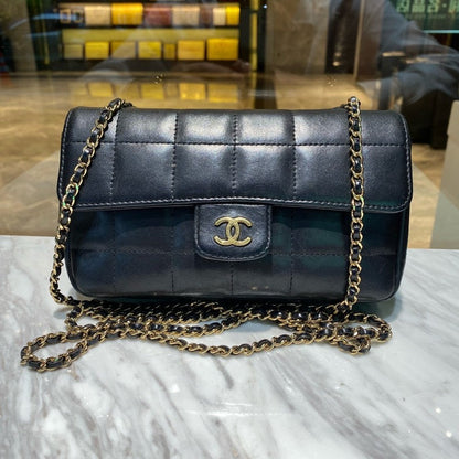 Chanel Mini Chocolate Bar CF Black Leather Crossbody Bag