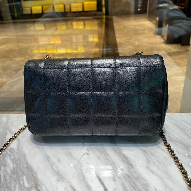 Chanel Mini Chocolate Bar CF Black Leather Crossbody Bag