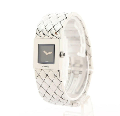Chanel Matelassé Quartz Silver Watch cm Strap