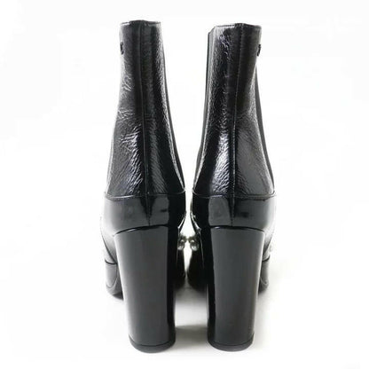 Chanel Black Ankle Boots with Pearl Detail - Size