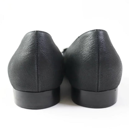 CHANEL Black Ballet Flats with Bow and Star Detail Shoes  Size