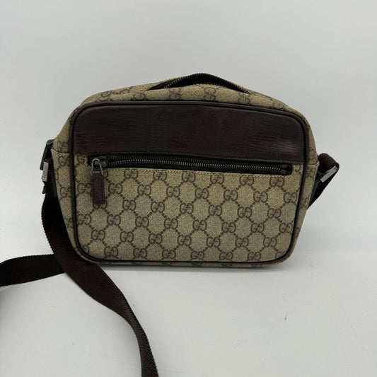 Gucci Beige Canvas Crossbody Bag Medium Size