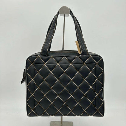 Chanel Black Quilted Leather Shoulder Bag Medium with Silver Hardware