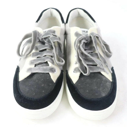 Chanel Black and White Lace-Up Sneakers Size